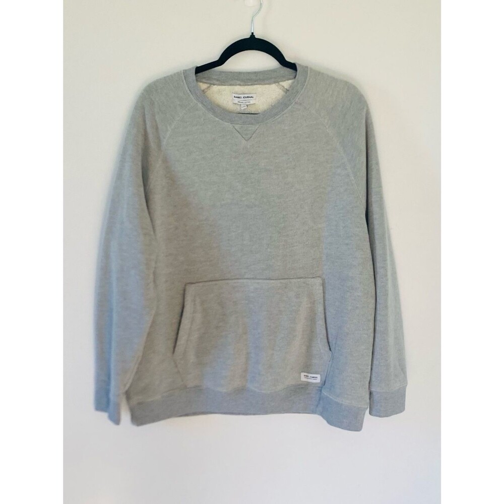 Men's Organic Cotton Light Gray Crewneck Sweatshirt Size XL Minimalist Cozy EUC